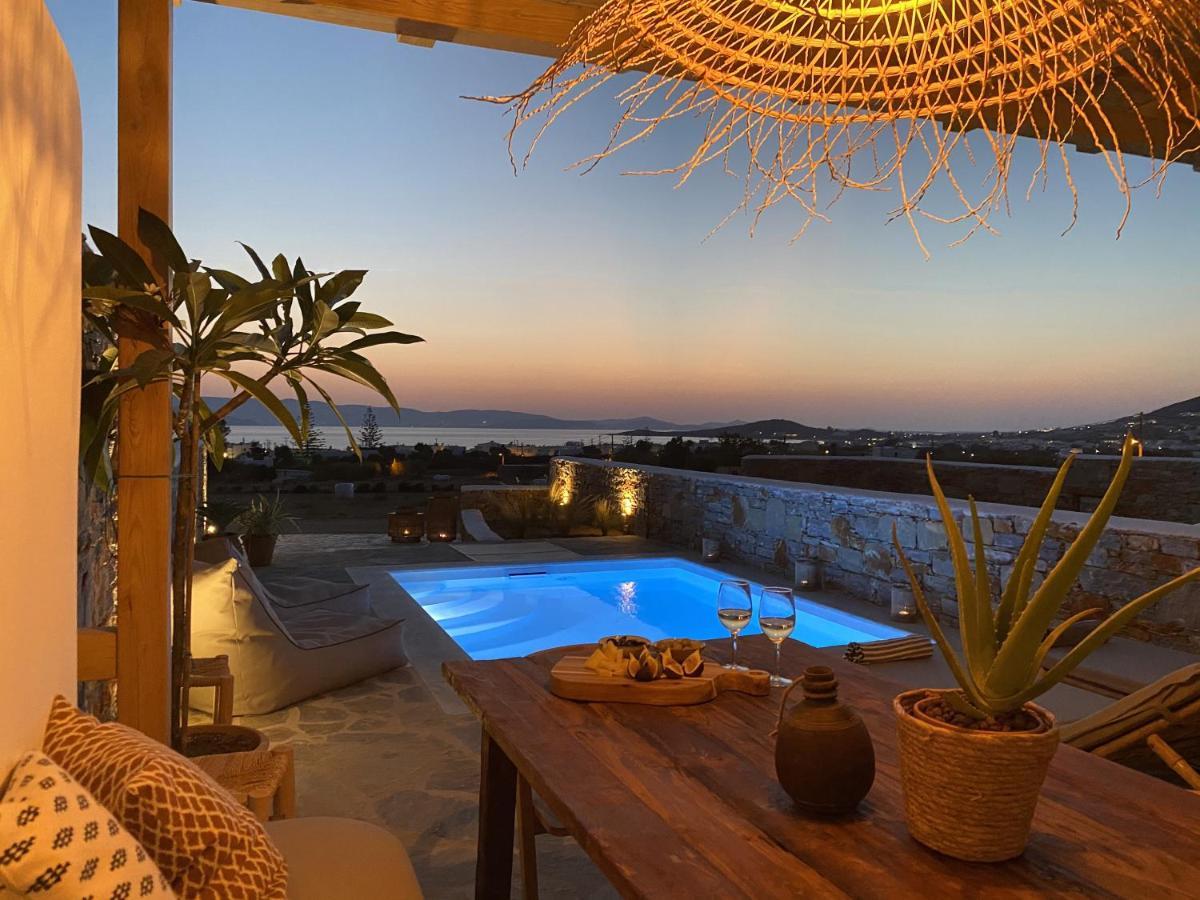 Villa Ypsilon Naxos - Luxury Holiday House With Amazing Sea View & Private Pool Agia Anna  Exterior photo